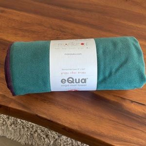 eQua yoga mat towel standard towel size, 72”x26.5” grippy when drippy by manduka